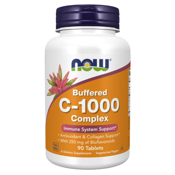 NOW Foods Witamin C-1000 Complex 90 tabs. Buffered with 250mg Bioflavonoids