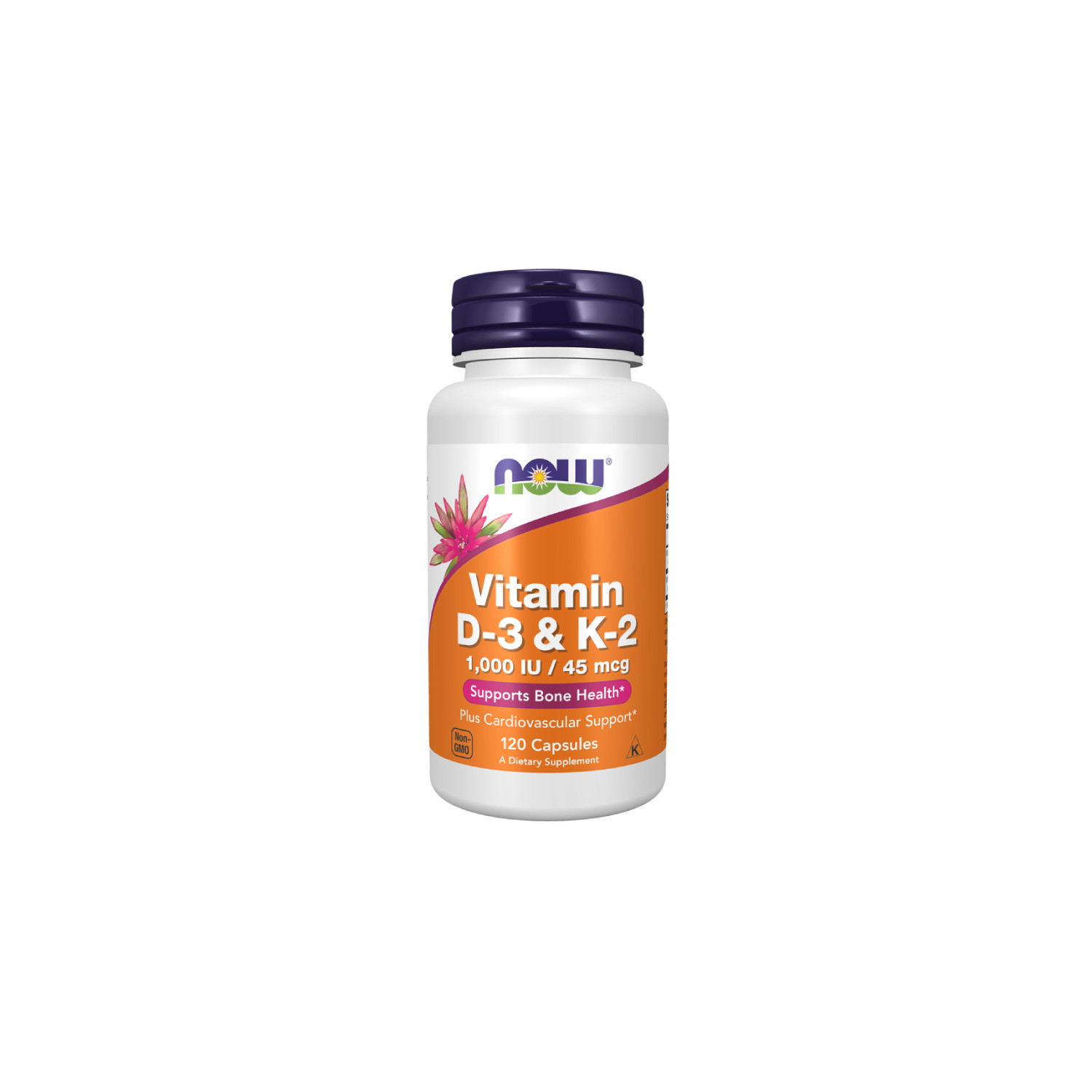 NOW Foods Vitamin D-3 & K-2 1000IU 120 caps. Vege