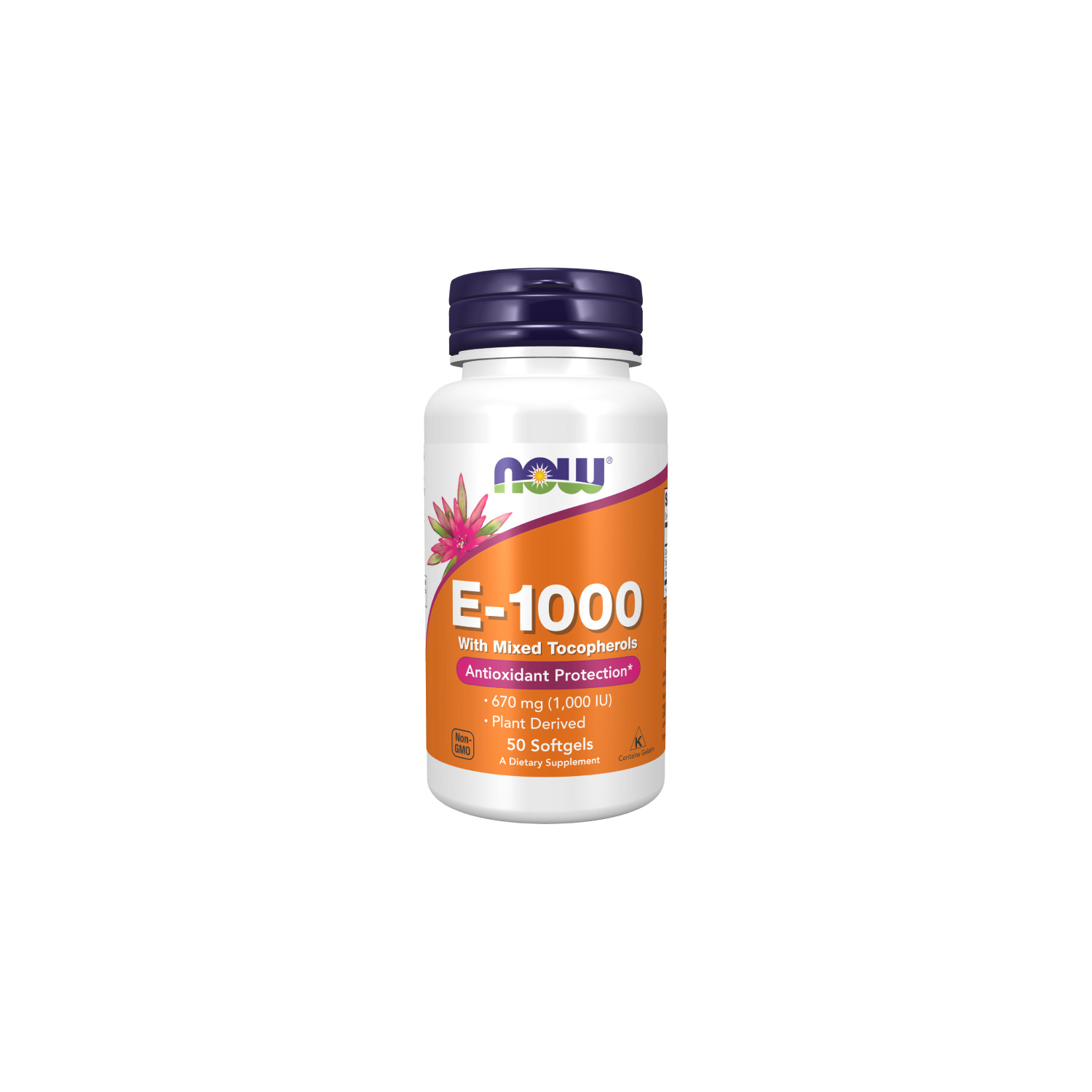 NOW Foods Vitamin E-1000 Natürliche Tocopherol Mischung 50 kaps. Softgels