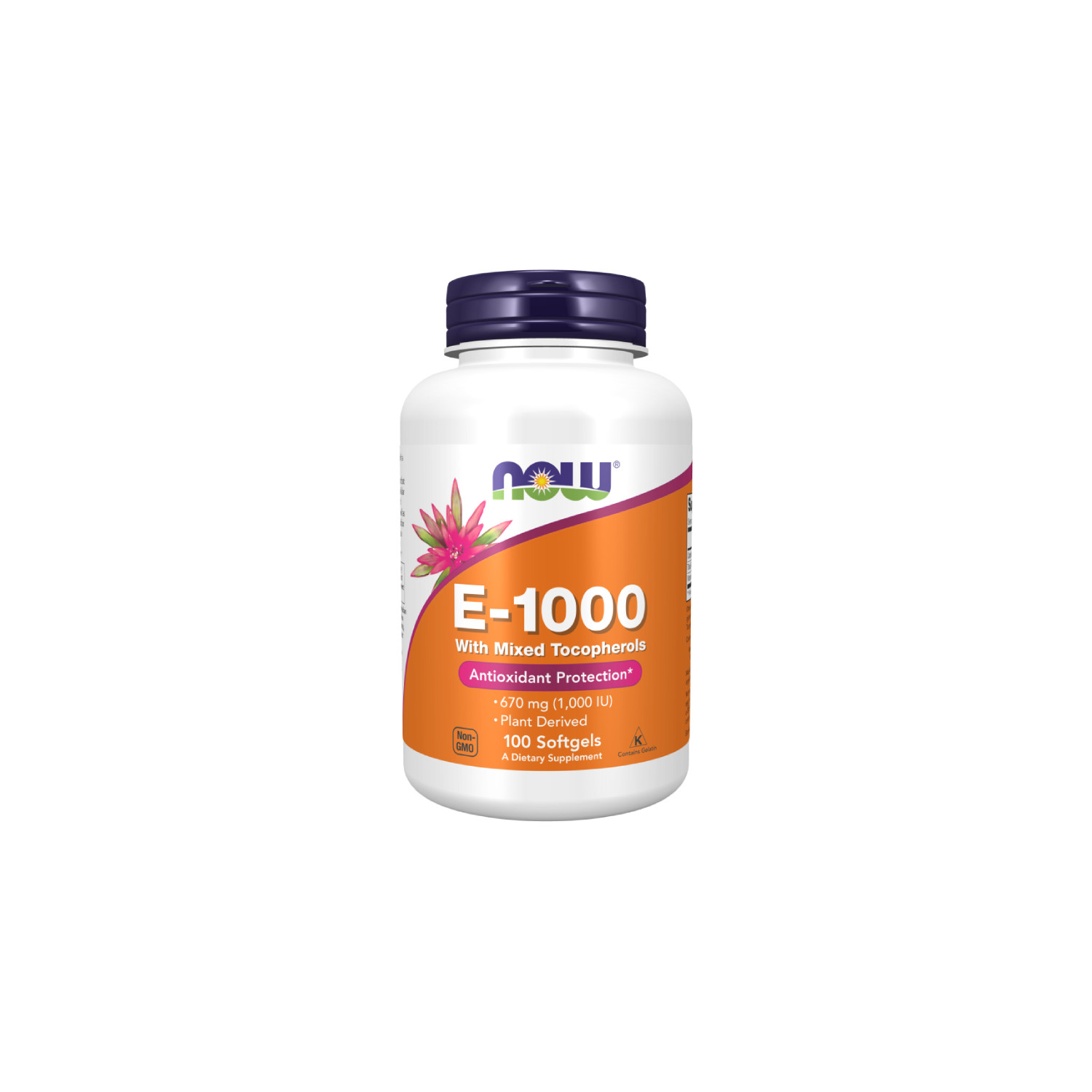 NOW Foods Vitamin E-1000 Natürliche Tocopherol Mischung 100 kaps. Softgels