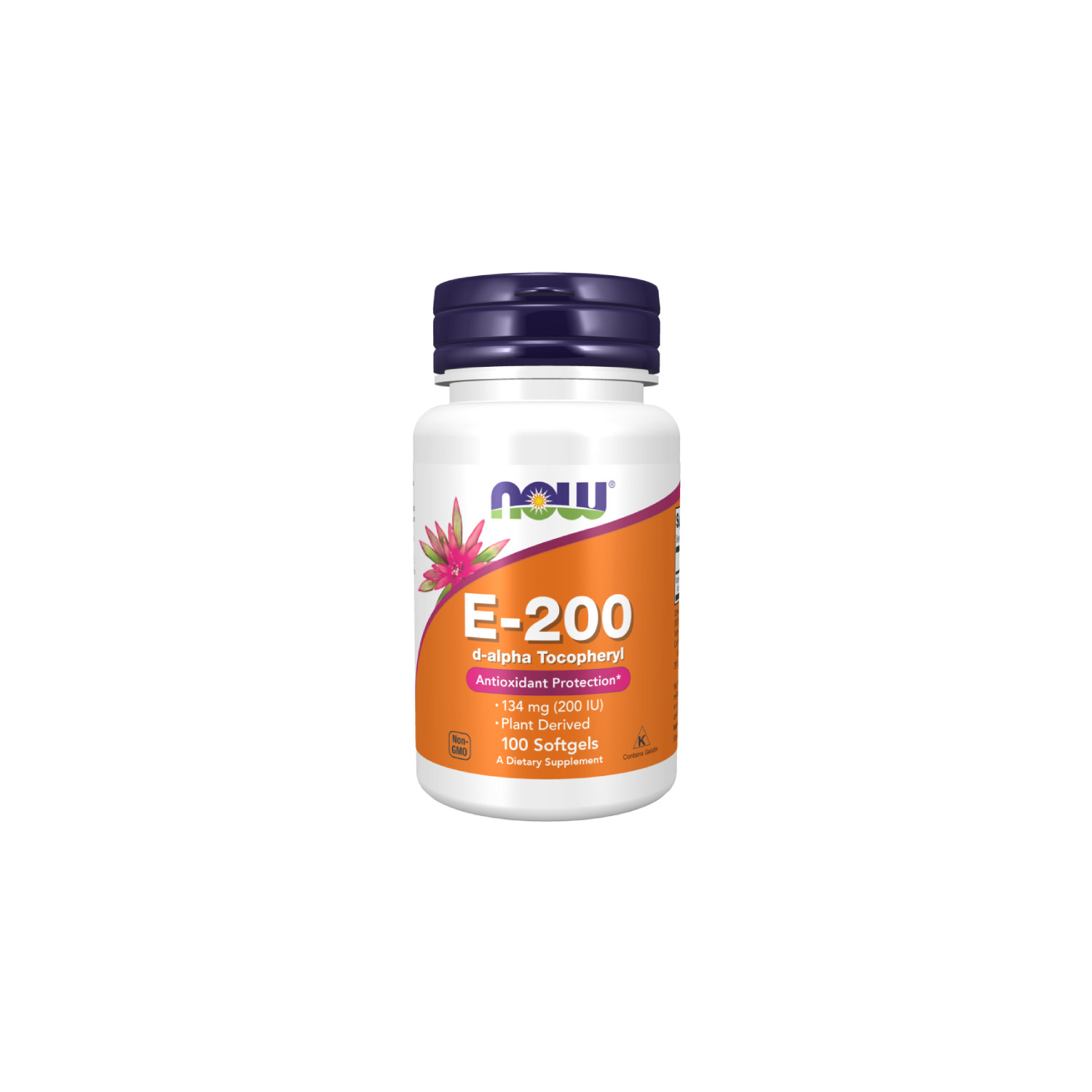 NOW Foods Vitamin E-200 D-Alpha Tocopheryl 100 caps. Softgels