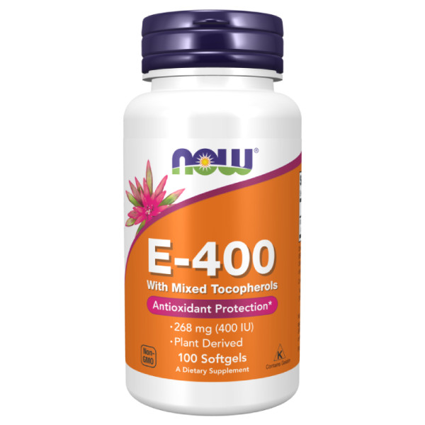 NOW Foods Vitamin E-400 Natürliche Tocopherol Mischung 100 kaps. Softgels