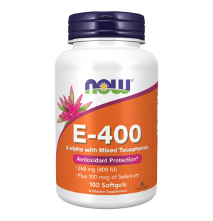 NOW Foods Vitamin E-400 mit Selen 100 kaps. Sotfgels