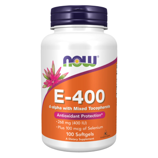 NOW Foods Vitamin E-400 mit Selen 100 kaps. Sotfgels