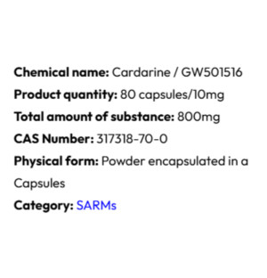 Product details Powerock Pharma GW501516 CARDARINE 10mg 80 caps.