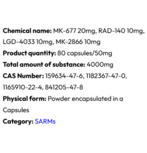 Detailed information Powerock Pharma HARDCORE 50mg 80 caps.