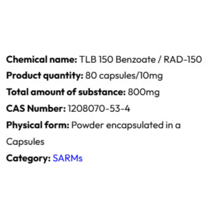 Ausführliche Informationen Powerock Pharma RAD-150 TLB 150 BENZOATE 10mg 80 kaps.