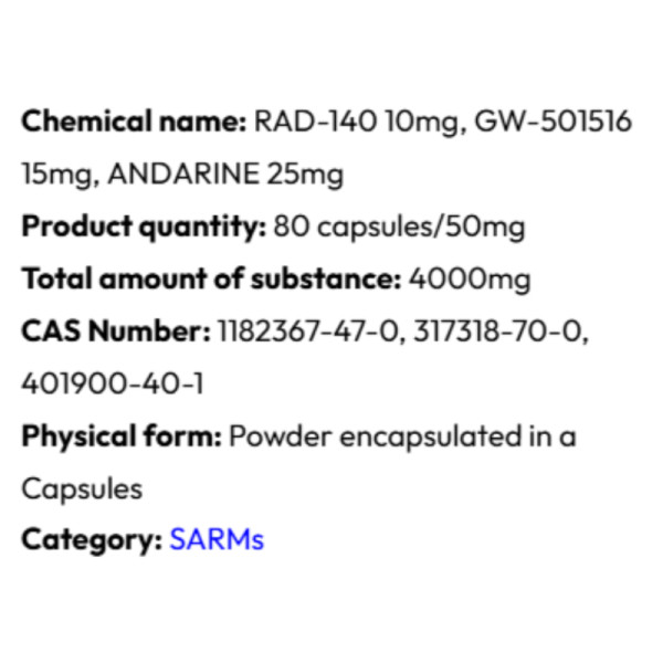 Detailed information Powerock Pharma SHRED 50mg 80 caps.