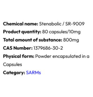 Szczegółowe informacje Powerock Pharma SR-9009 STENABOLIC 10mg 80 caps.