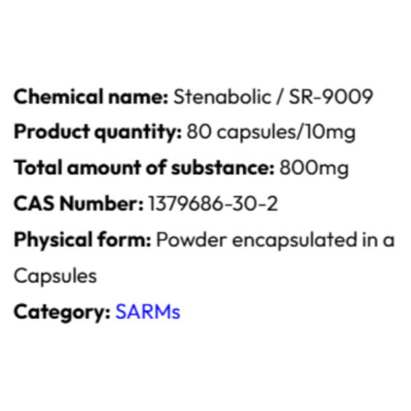 Szczegółowe informacje Powerock Pharma SR-9009 STENABOLIC 10mg 80 caps.