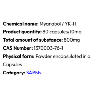 Szczegółowe informacje Powerock Pharma YK-11 MYANABOL 10mg 80 kaps.