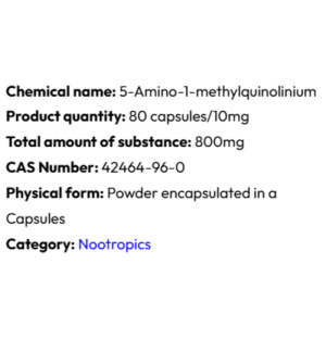 Detailed information Powerock Pharma 5-AMINO-1MQ 10mg 80 caps.