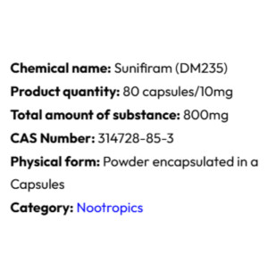 Detailed information Powerock Pharma SUNIFIRAM 10mg 80 caps.