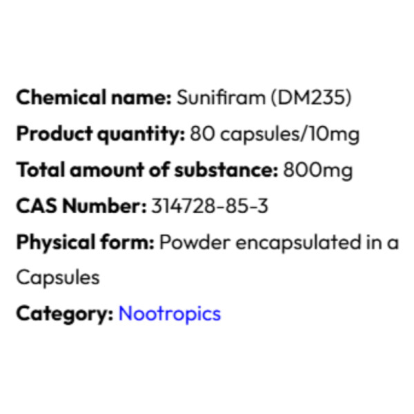 Detailed information Powerock Pharma SUNIFIRAM 10mg 80 caps.