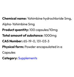 Detailed information Powerock Pharma DOUBLE YOHIMBINE HCL 10mg 100 kaps.