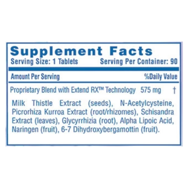 Product composition Hi-Tech Pharma Liver RX 90 tabs.