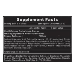 Product composition Hi-Tech Pharma Bulasterone 180 tabs.