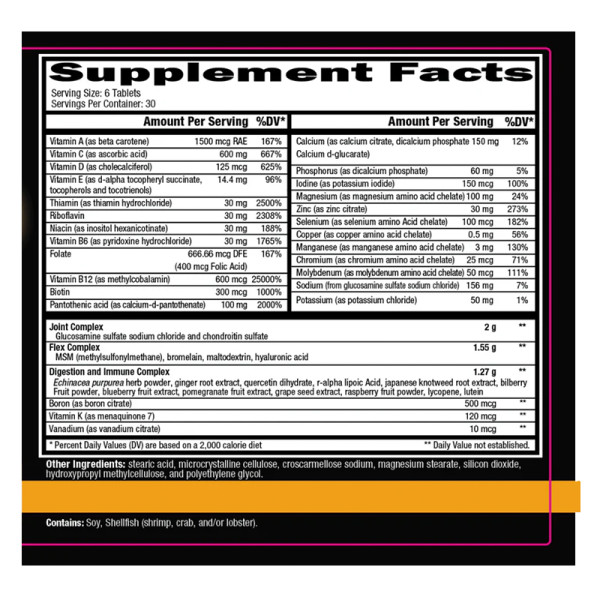 Product composition Controlled Orange Triad 180 tabs.