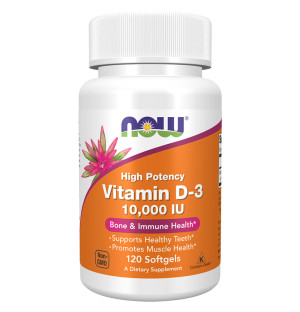 NOW Foods Witamin D-3 10,000 IU 120 caps. Softgels