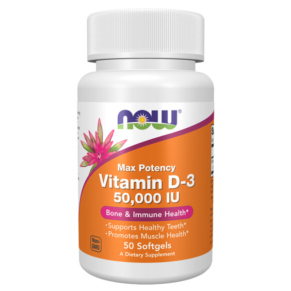 NOW Foods Witamin D-3 50,000 IU 50 caps. Softgels