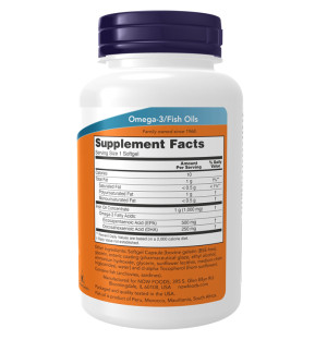 Product composition NOW Foods Ultra Omega-3 500EPA/250DHA 90 caps. Sotfgels