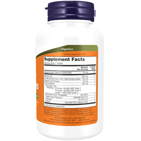 Product composition NOW Foods Super Enzymes 90 caps.