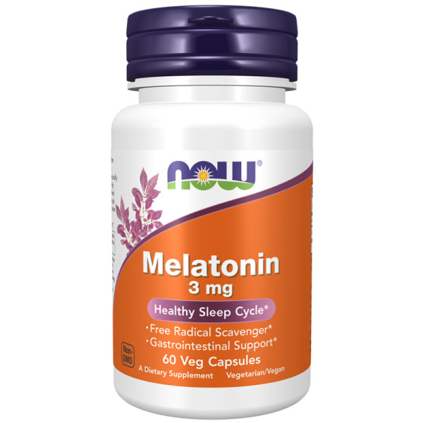 NOW Foods Melatonin 3mg 60 kaps. Vege