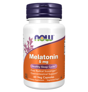 NOW Foods Melatonina 5mg 60 kaps. Vege