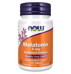 NOW Foods Melatonin 5mg Anhaltende Freisetzung 120 tbl.