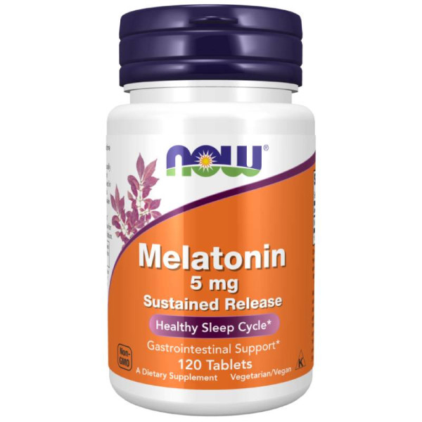 NOW Foods Melatonin 5mg Anhaltende Freisetzung 120 tbl.