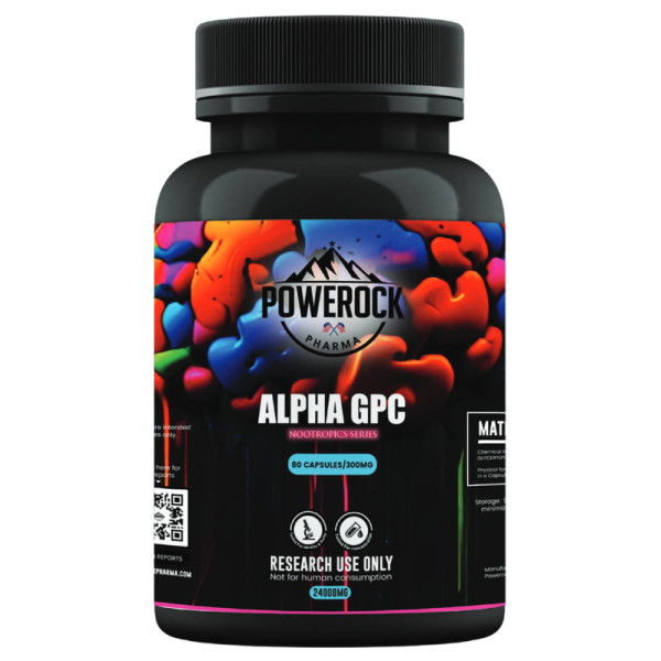 Powerock Pharma ALPHA GPC 300mg 80 caps. 24000mg ★