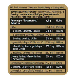 Skład produktu Kevin Levrone LEVRONE EAA 390g