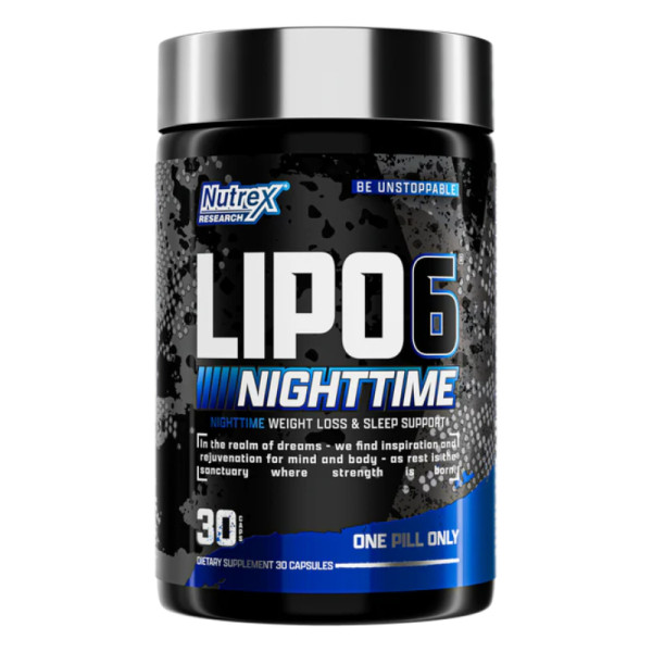 Nutrex Lipo 6 Nighttime fat burner, sleep support, 30 capsules, supporting weight loss and nighttime recovery