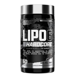 Nutrex Lipo-6 Hardcore - maximum power fat burner, supports weight loss and energy, 60 capsule packet