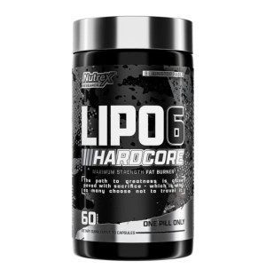 Nutrex Lipo-6 Hardcore - maximaler Power-Fettverbrenner, unterstützt Gewichtsabnahme und Energie, 60-Kapsel-Packung