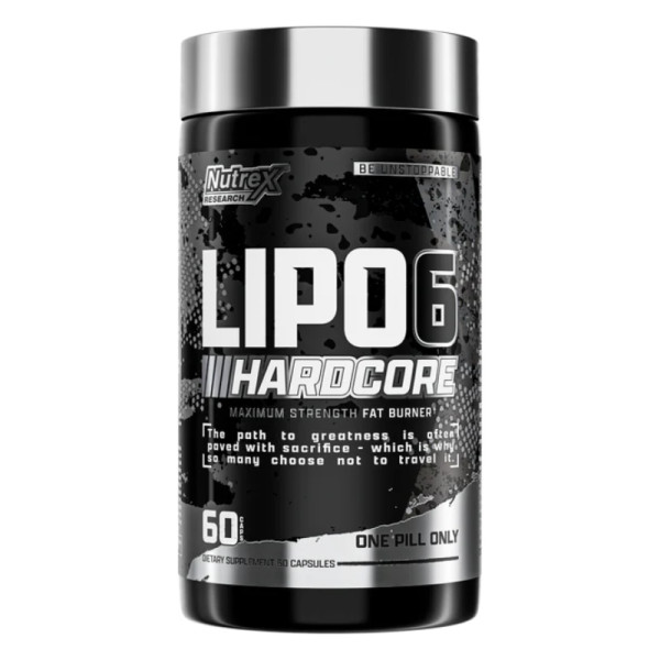 Nutrex Lipo-6 Hardcore - maximum power fat burner, supports weight loss and energy, 60 capsule packet