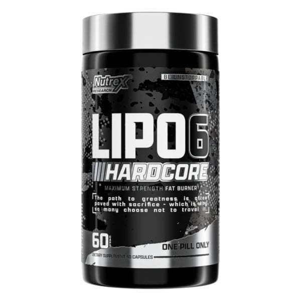 Nutrex Lipo-6 Hardcore - maximaler Power-Fettverbrenner, unterstützt Gewichtsabnahme und Energie, 60-Kapsel-Packung