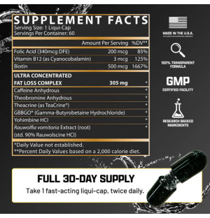 skład produktu Nutrex LIPO6 Hers UC (Wersja USA) 60 kaps.
