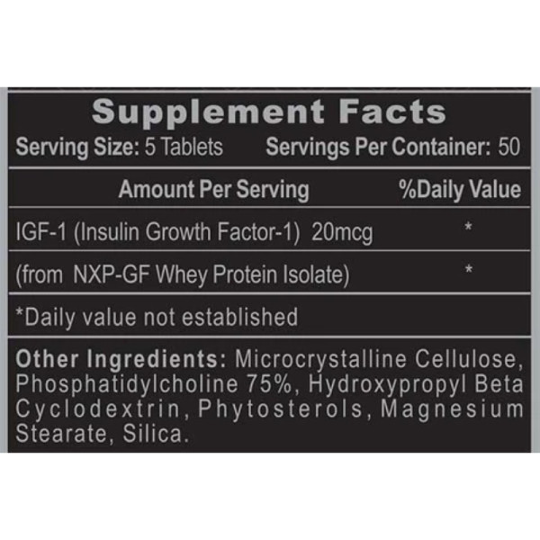 Product composition Hi-Tech Pharma Pro IGF-1 250 tabs.