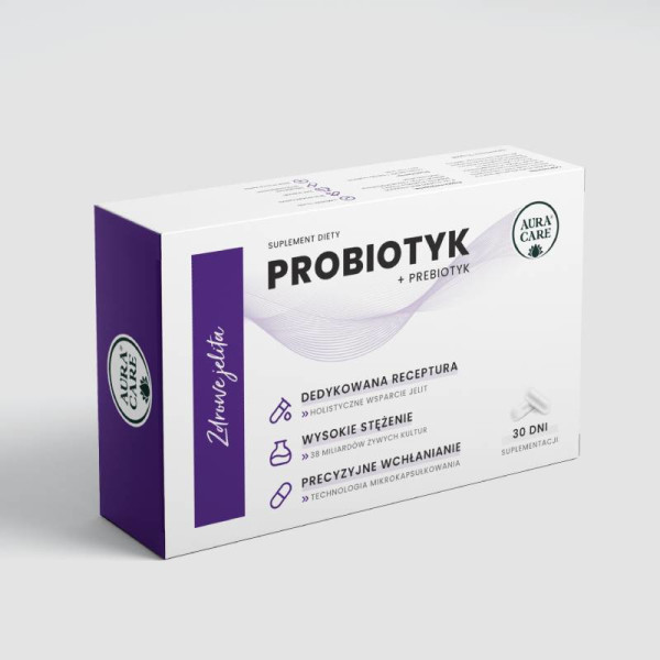 Aura Care Probiotyk + Prebiotyk Zdrowe Jelita 30 kaps.