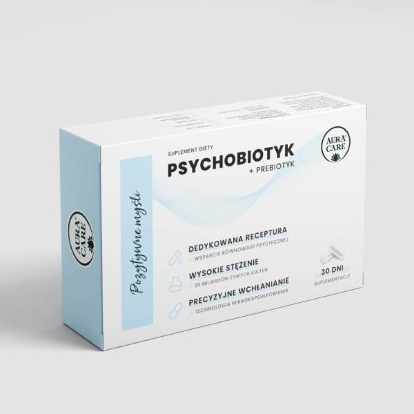 Aura Care Psychobiotic + Prebiotic Positive Gedanken 30 kaps.