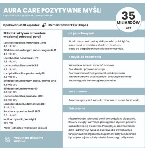 Zusammensetzung Aura Care Psychobiotic + Prebiotic Positive Gedanken 30 kaps.