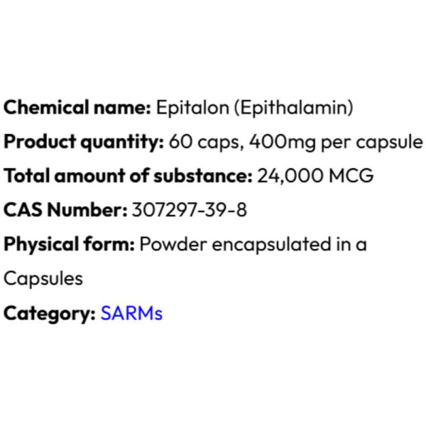 Detailed information Powerock Pharma Epithalon 400mcg 60 caps. 24 000mcg ★