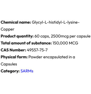 Detailed information Powerock Pharma GHK-CU 2500mcg 60 caps. 150 000mcg ★