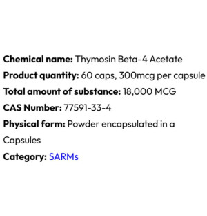 Detailed information Powerock Pharma TB-500 300mcg 60 caps. 18 000mcg ★