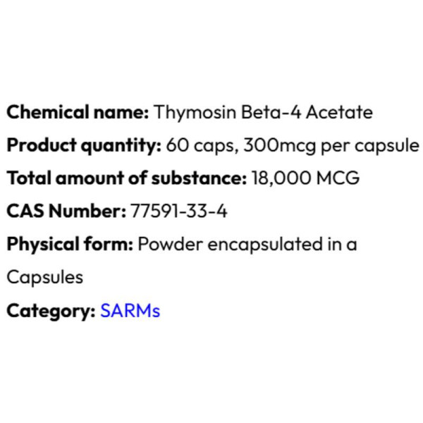 Detailed information Powerock Pharma TB-500 300mcg 60 caps. 18 000mcg ★