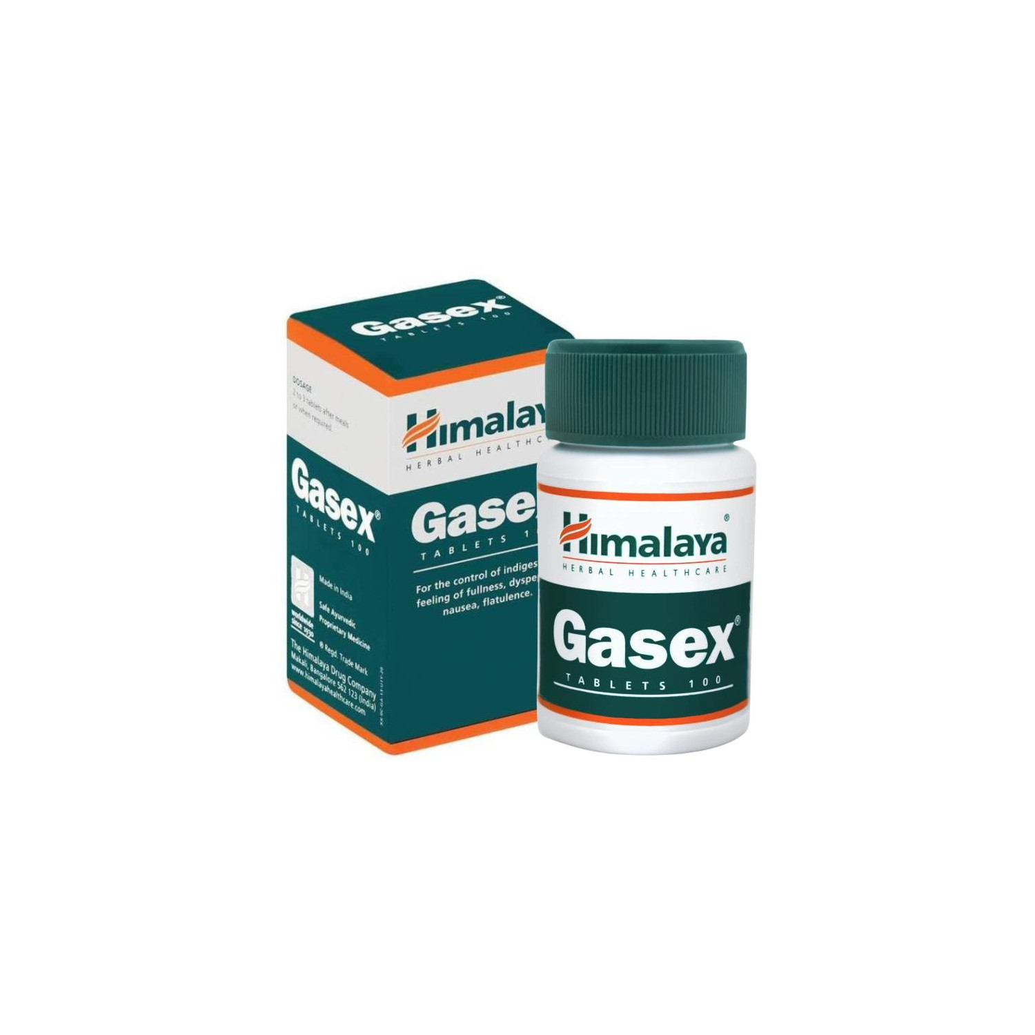 Himalaya Gasex Indigestion and Flatulence - 100 tabs.