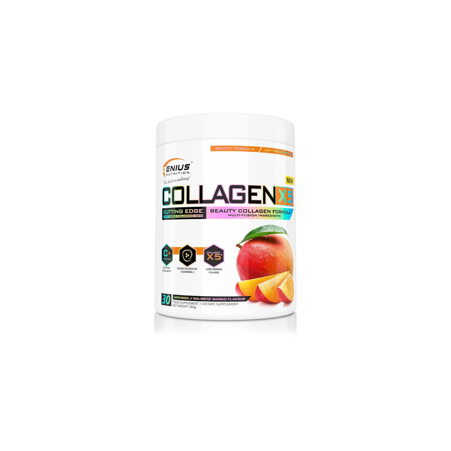 Genius Nutrition Collagen-X5 360g mango