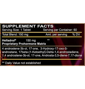 Product composition Innovative Labs Helladrol 60 tabs.