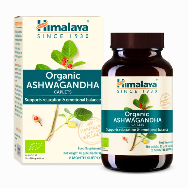 Himalaya Organic Ashwagandha - Redukcja Stresu 60 kaps.